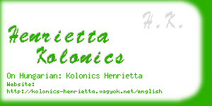 henrietta kolonics business card